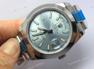 Replica Rolex Day-date II watch: SS President Light Blue Dial 41mm Men Watch